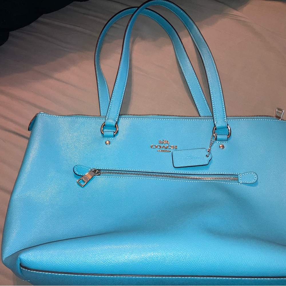Coach Vibrant Blue Leather Tote
